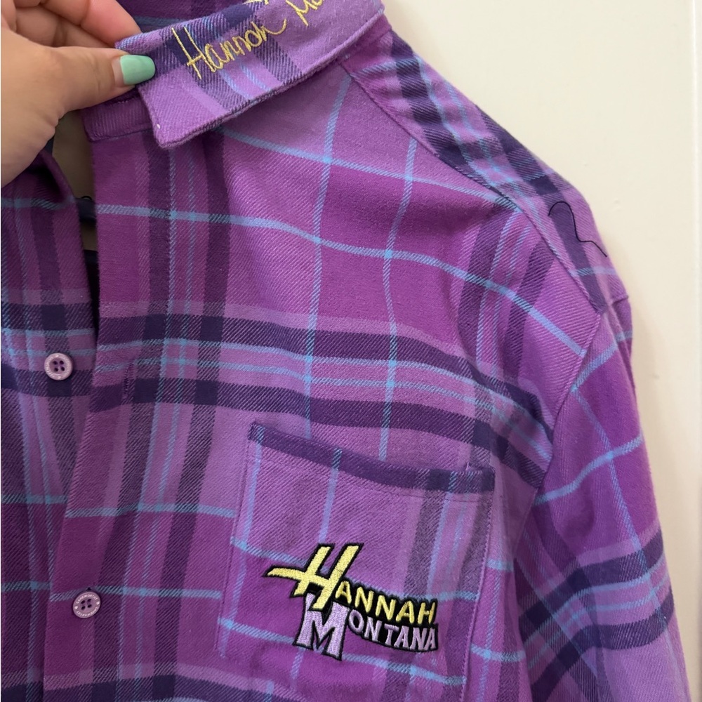 Disney Hannah Montana Plaid Purple Button-Down Shirt - Picture 4 of 4